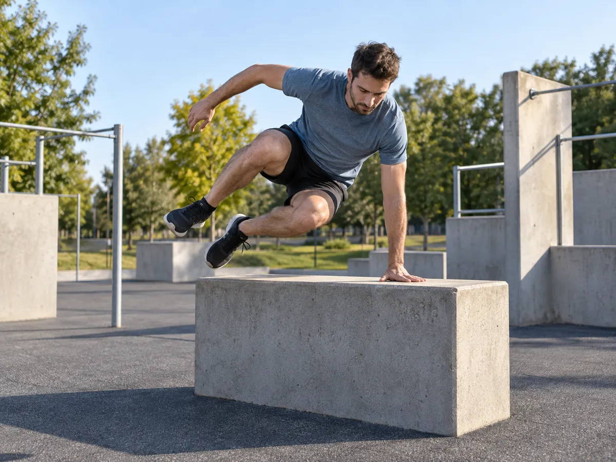 Ilustración generada por IA: Parkour