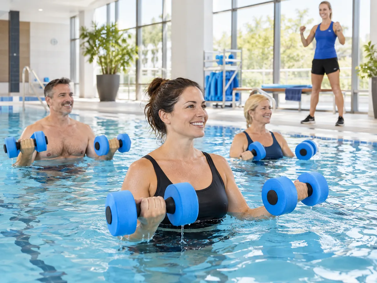 KI-generierte Illustration: Aquafitness