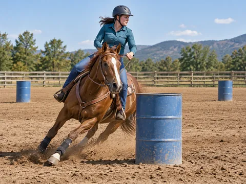 KI-generierte Illustration: Barrel Racing