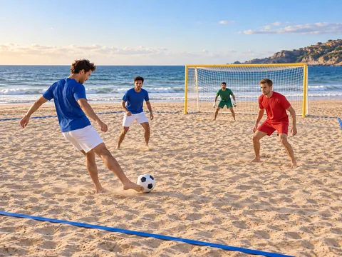 KI-generierte Illustration: Beach Soccer