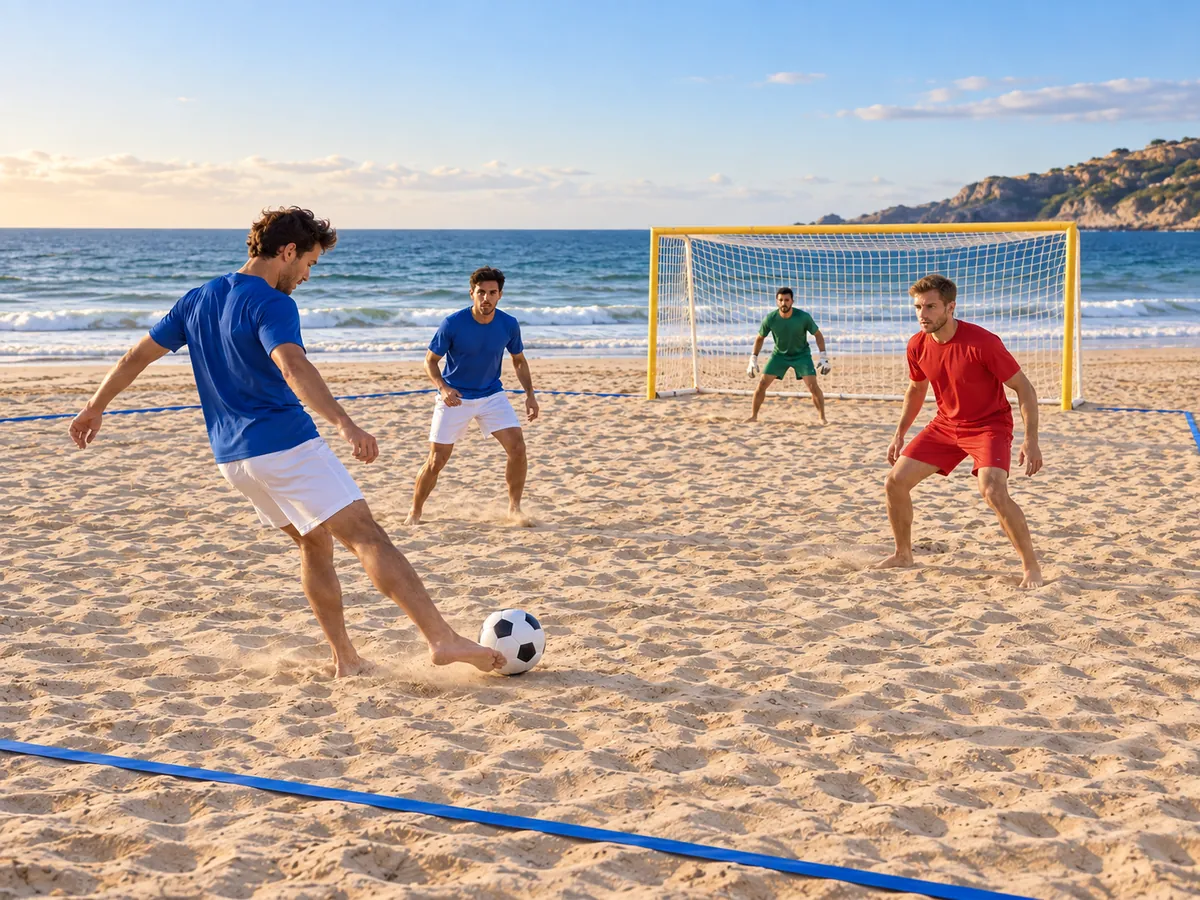 KI-generierte Illustration: Beach Soccer