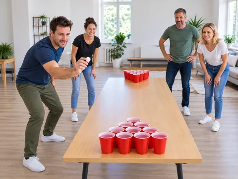 KI-generierte Illustration: Beer Pong