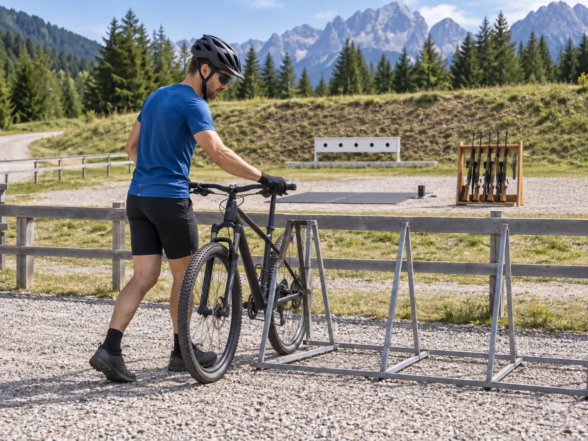 Ilustración generada por IA: Bike biathlon