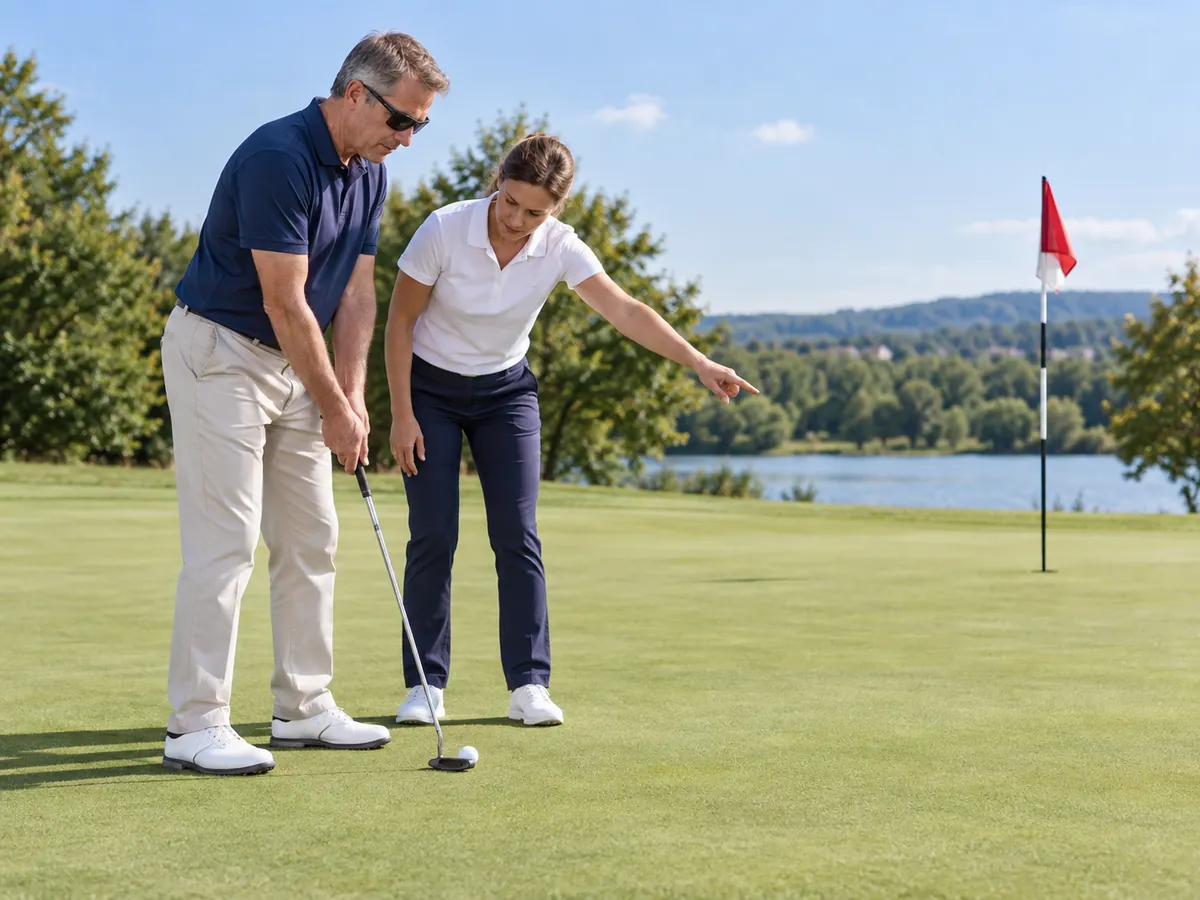 Illustrazione generata con IA: Golf per persone cieche