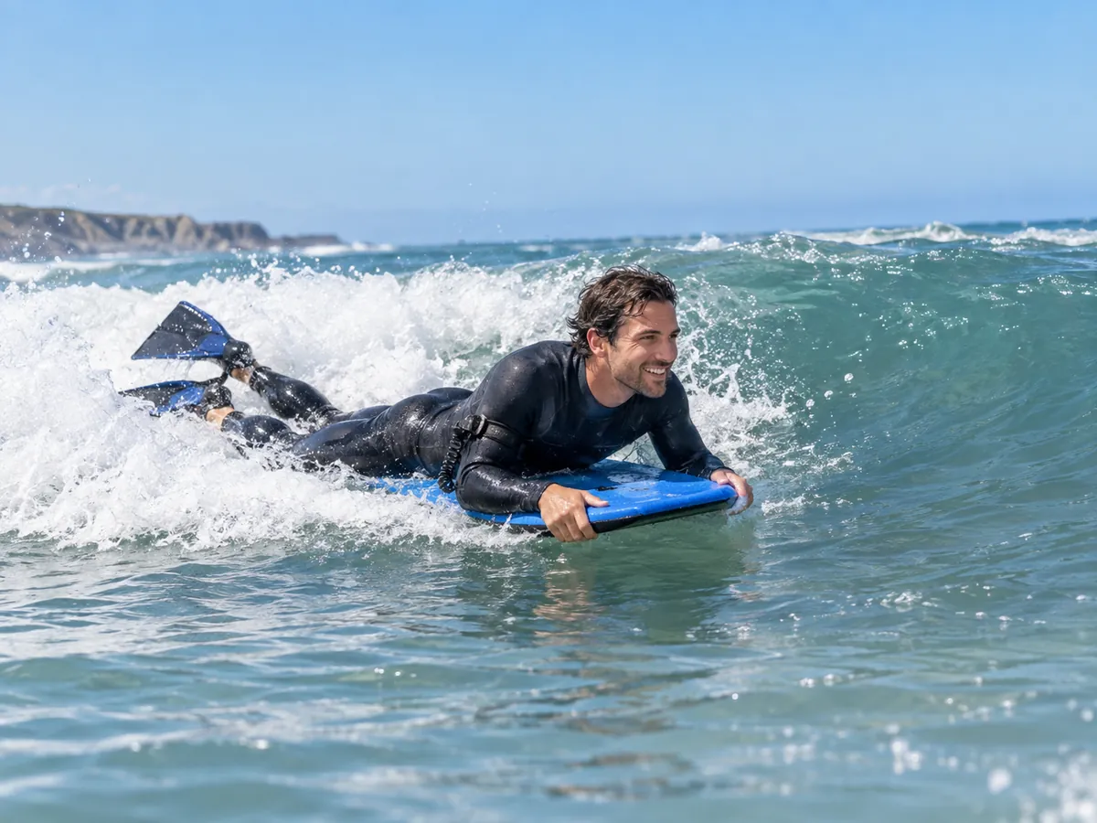 Illustrazione generata con IA: Bodyboarding