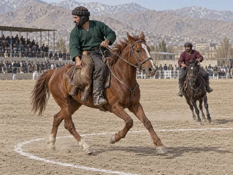 Ilustración generada por IA: Buzkashi