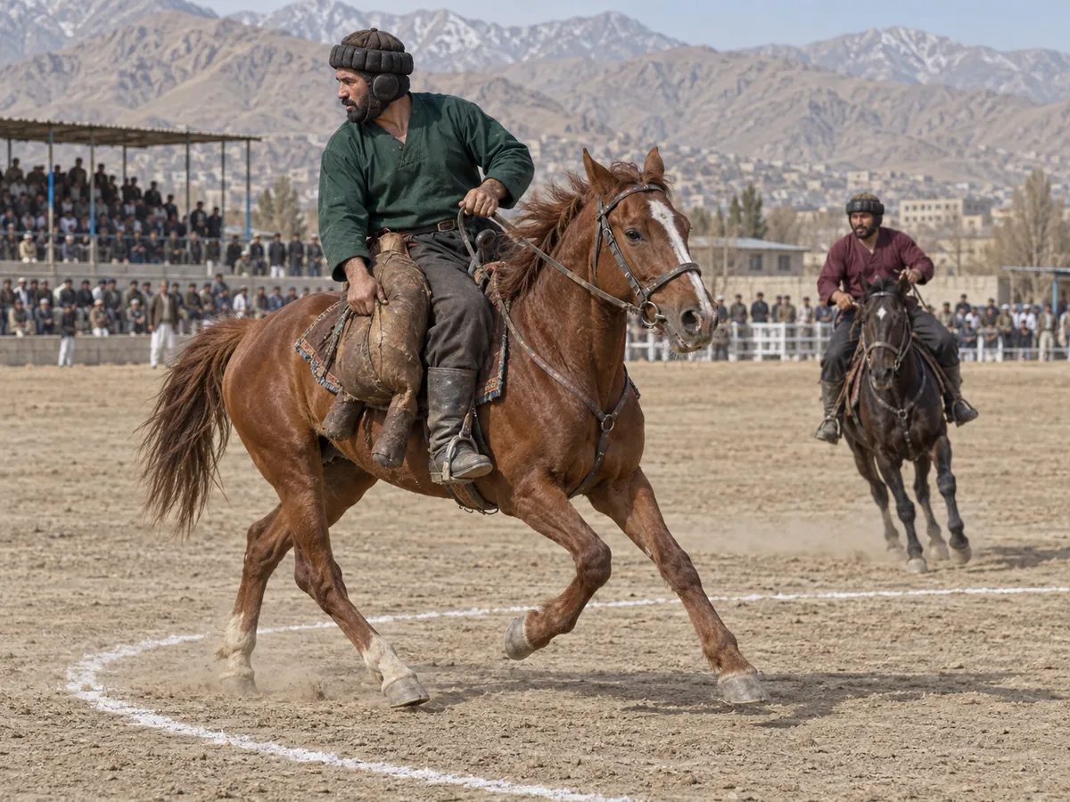Ilustração gerada por IA: Buzkashi