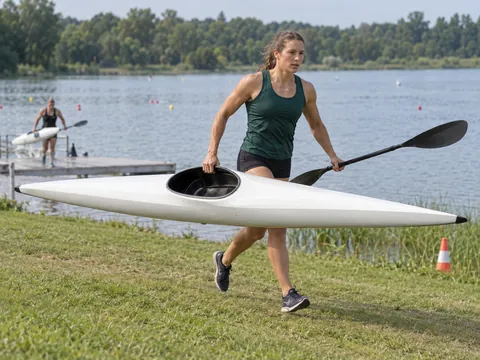 Ilustración generada por IA: Canoe marathon