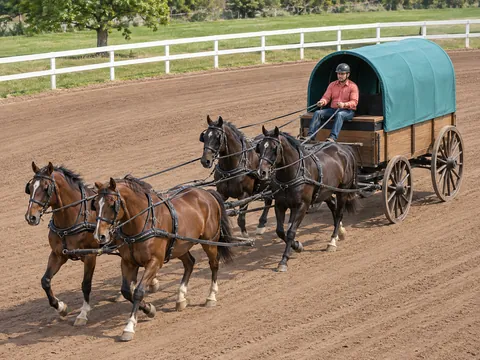 Ilustración generada por IA: Carreras de chuckwagon