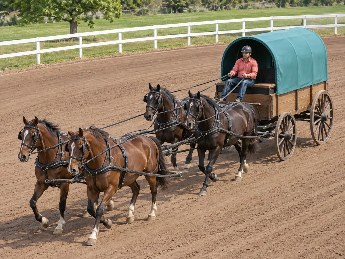 Ilustração gerada por IA: Corrida de chuckwagon