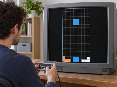 Ilustración generada por IA: Tetris competitivo