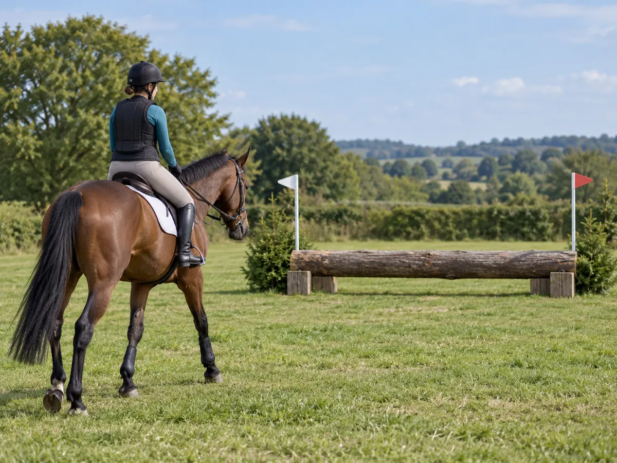 Ilustração gerada por IA: Cross-country equestre