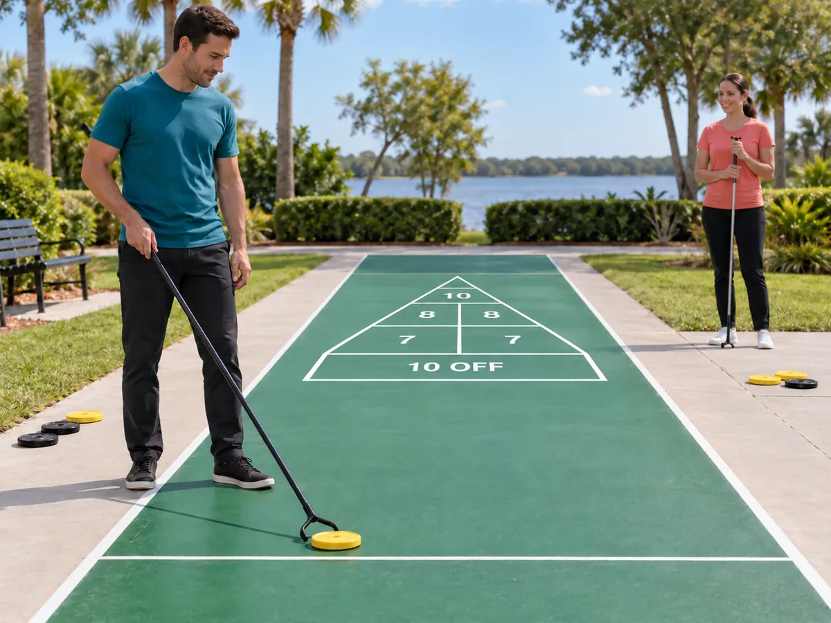 KI-generierte Illustration: Deck Shuffleboard