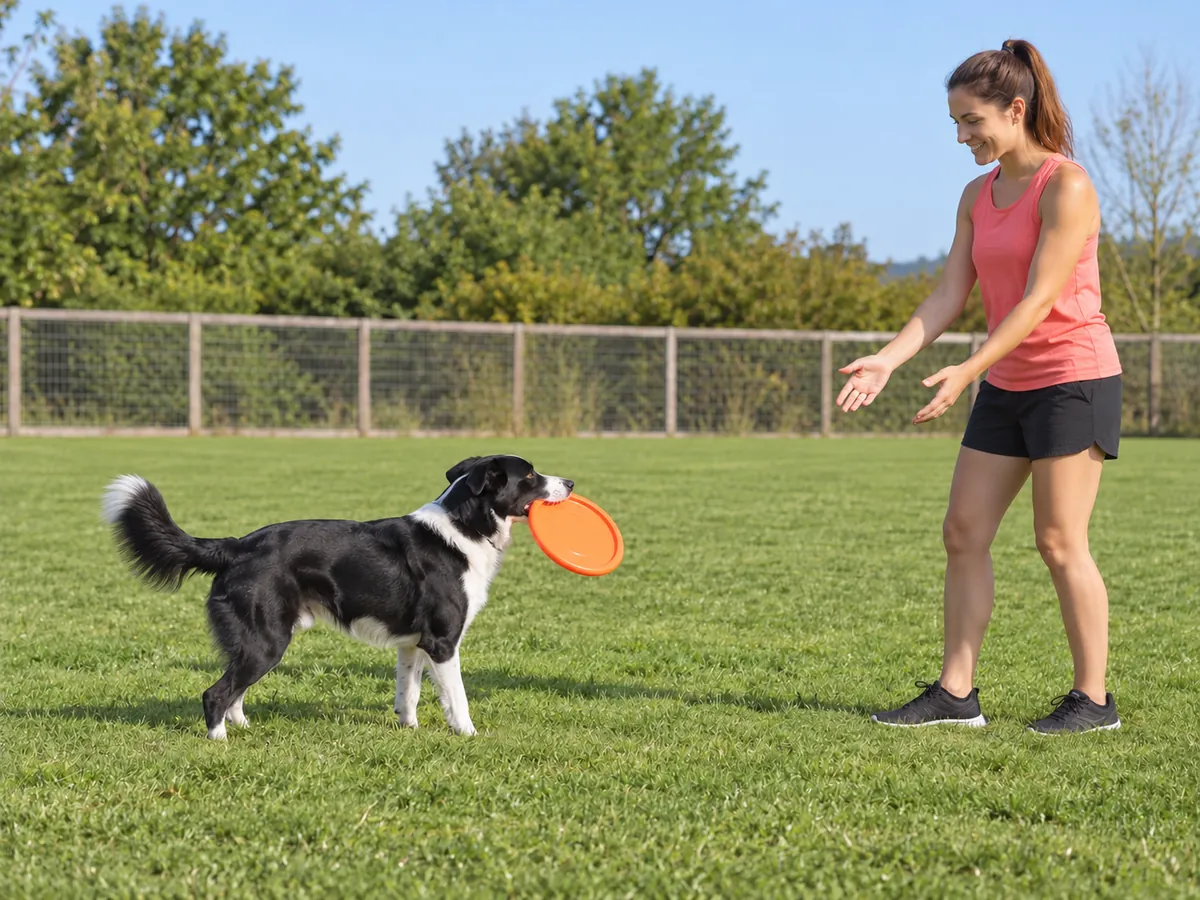 KI-generierte Illustration: Dog Frisbee