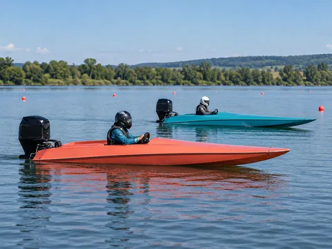 Ilustración generada por IA: Drag boat racing
