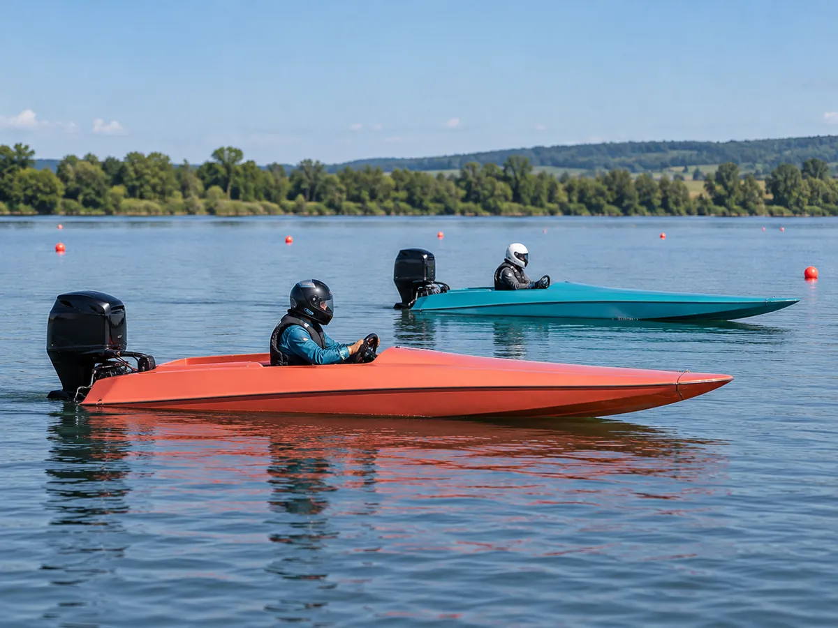 Ilustración generada por IA: Drag boat racing