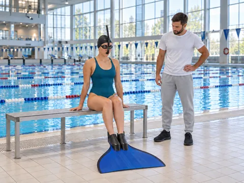 Ilustración generada por IA: Natación con aletas
