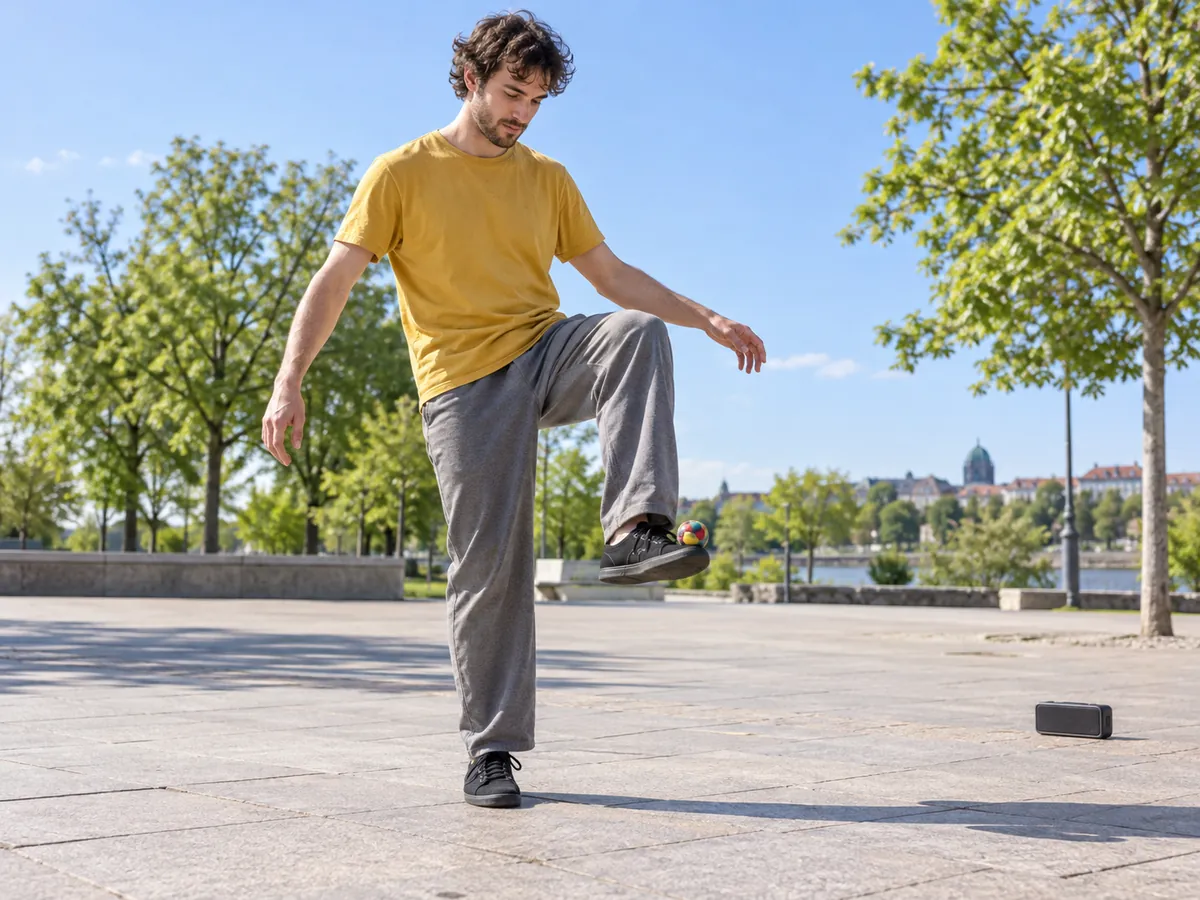 Yapay zekâ ile oluşturulan görsel: Footbag freestyle