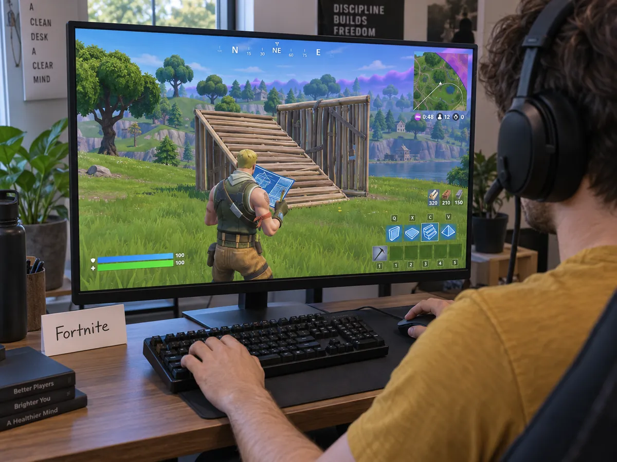 Ilustração gerada por IA: E-sports de Fortnite
