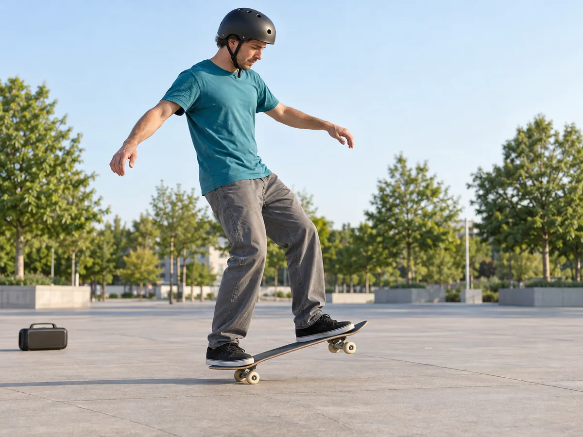 KI-generierte Illustration: Freestyle Skateboarding