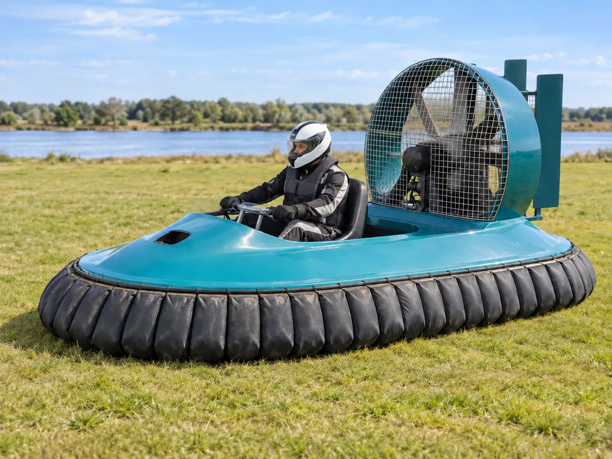 Ilustración generada por IA: Carreras de hovercraft