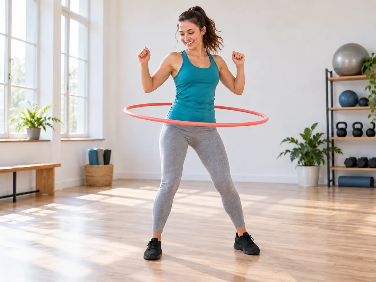Ilustración generada por IA: Hula-Hoop Fitness