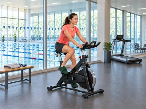 Ilustración generada por IA: Triatlón indoor