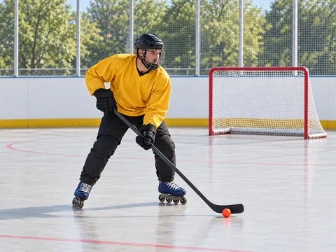 Ilustración generada por IA: Inline skater hockey