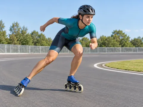 Ilustración generada por IA: Patinaje de velocidad en línea