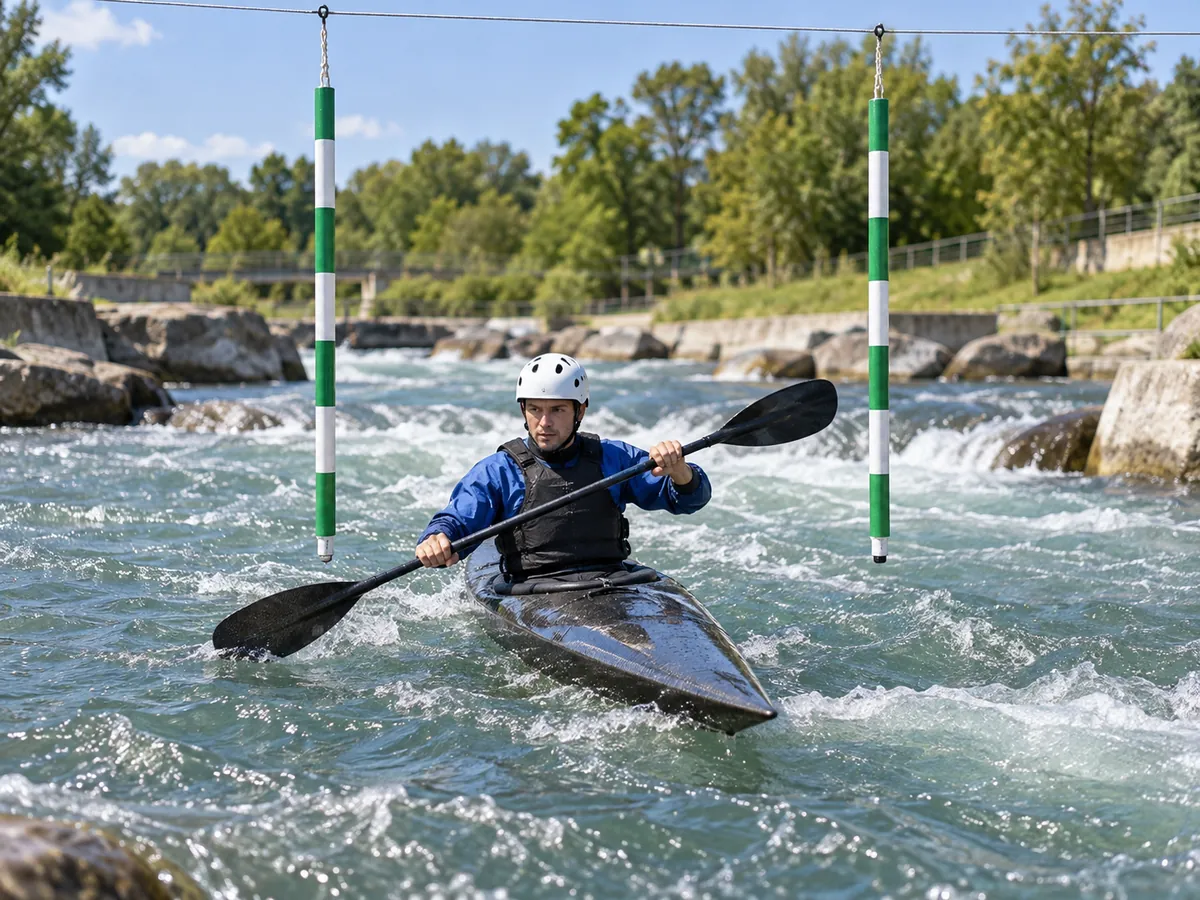 Ilustración generada por IA: Canoa slalom