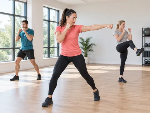 Ilustración generada por IA: Kickboxing fitness