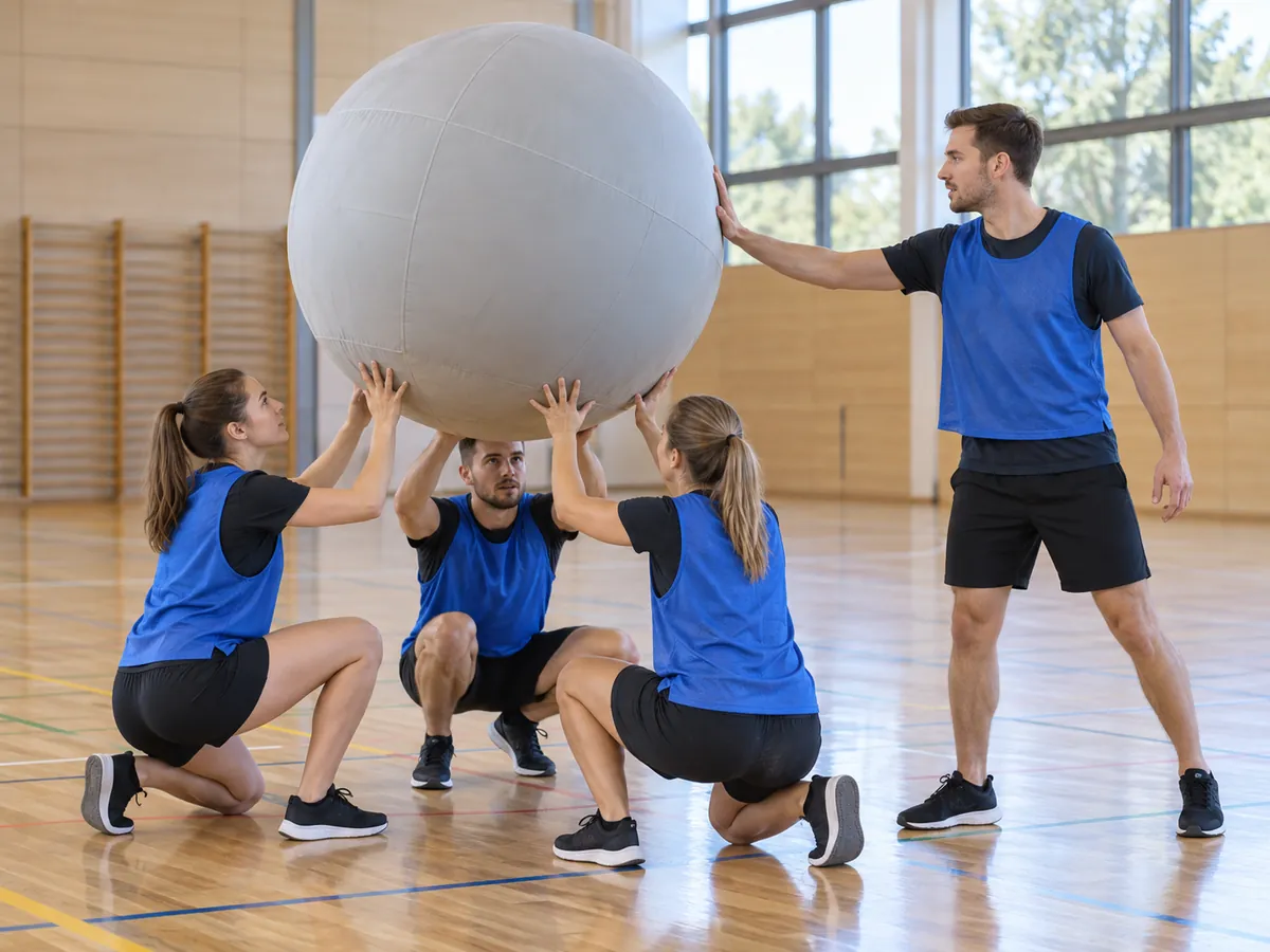 Illustration générée par IA: Kin-Ball