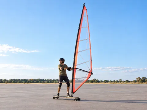 Ilustración generada por IA: Windsurf terrestre
