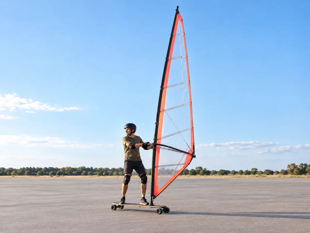 Ilustración generada por IA: Windsurf terrestre