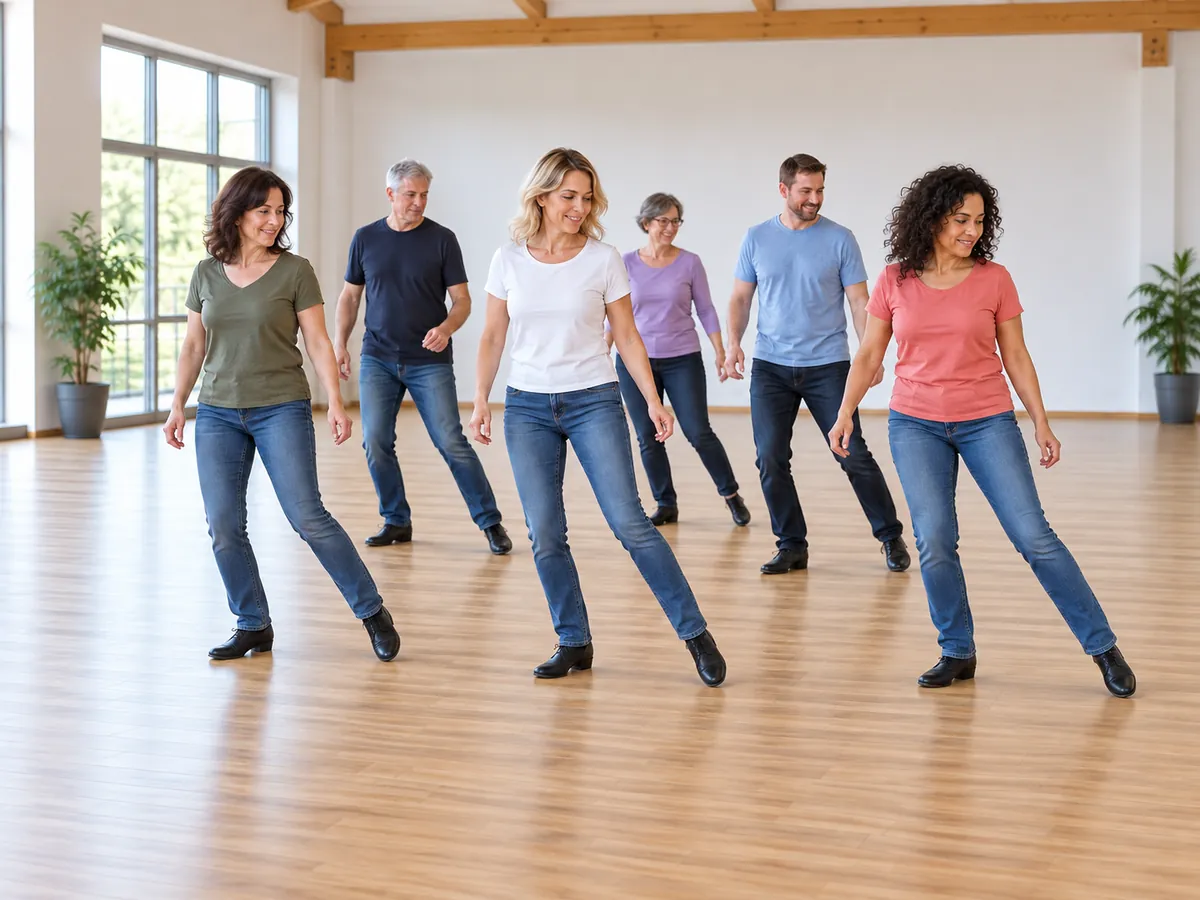 Ilustração gerada por IA: Dança em linha