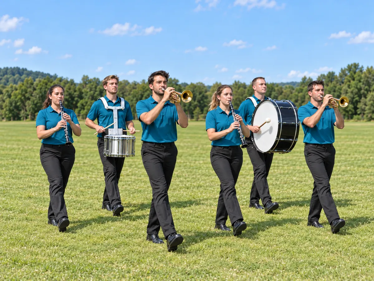 Ilustração gerada por IA: Marching band