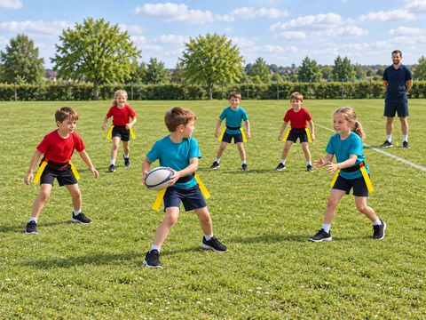 Ilustración generada por IA: Mini rugby