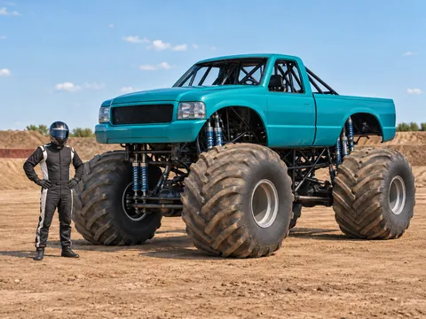 Ilustración generada por IA: Carreras de monster trucks