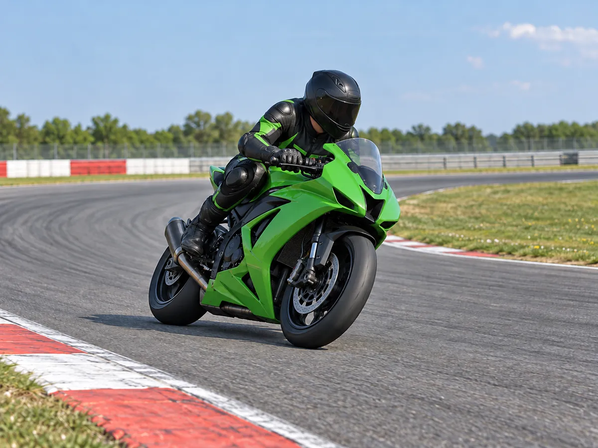 Illustration générée par IA: Course moto sur circuit