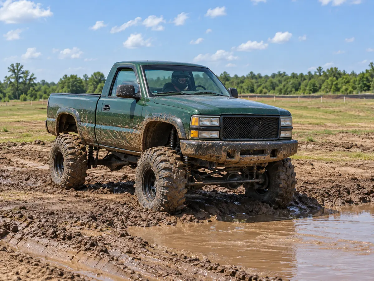 Ilustração gerada por IA: Mud bogging