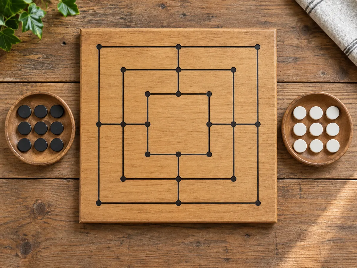 Ilustración generada por IA: Juego del molino