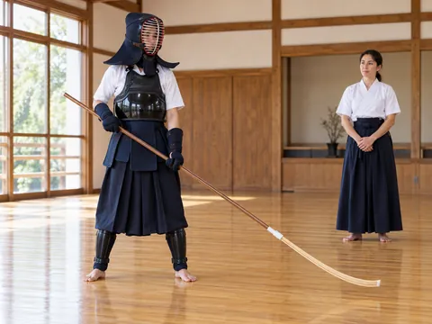 Ilustración generada por IA: Naginata