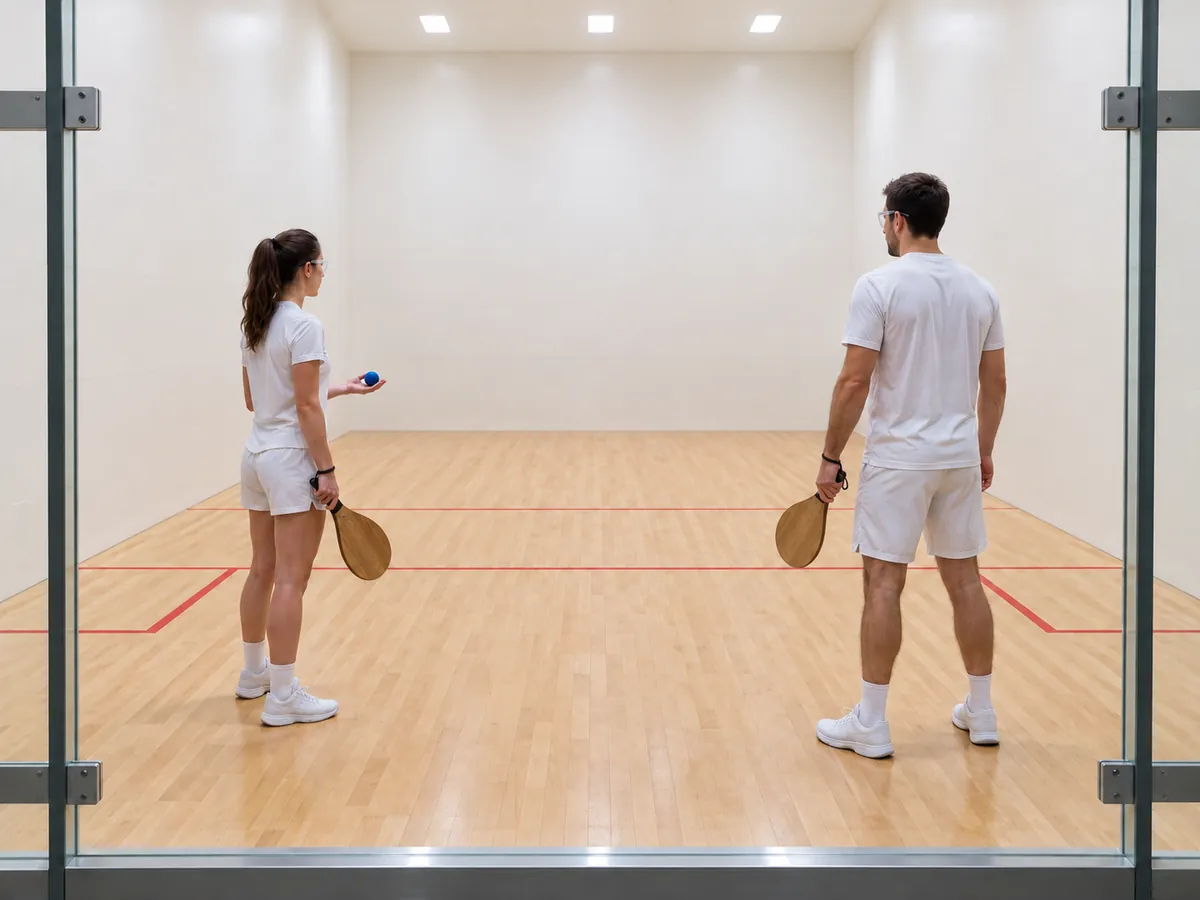 KI-generierte Illustration: Paddleball (4 wall)