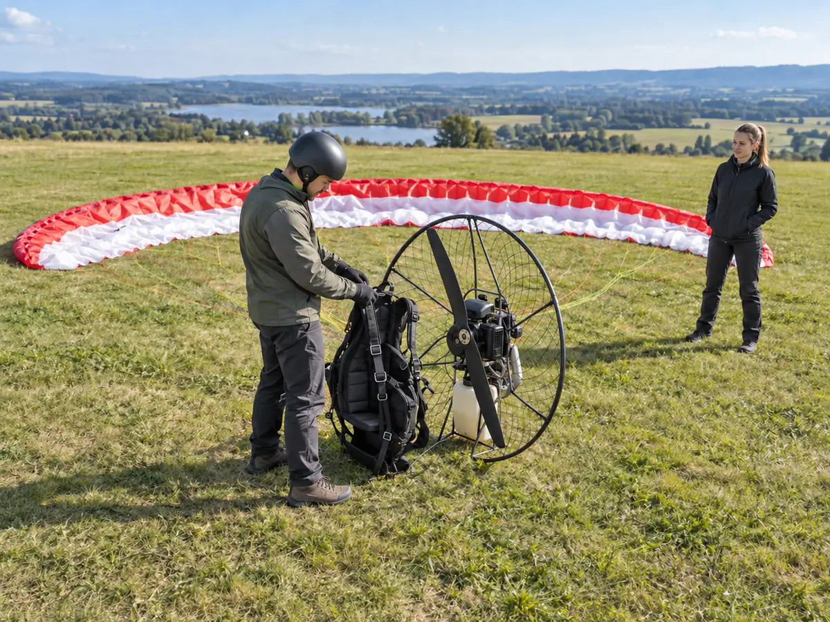 Ilustração gerada por IA: Paramotor