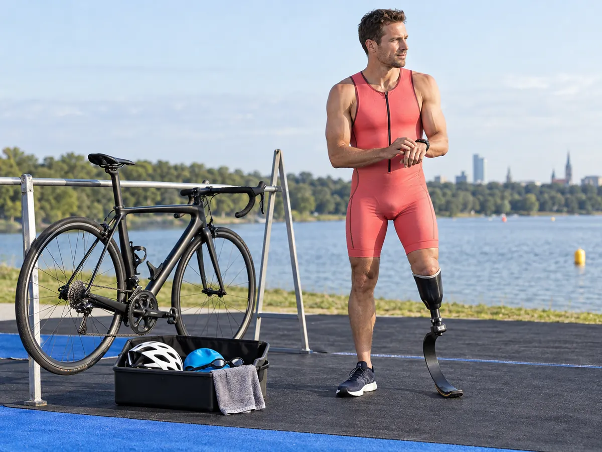 KI-generierte Illustration: Paratriathlon