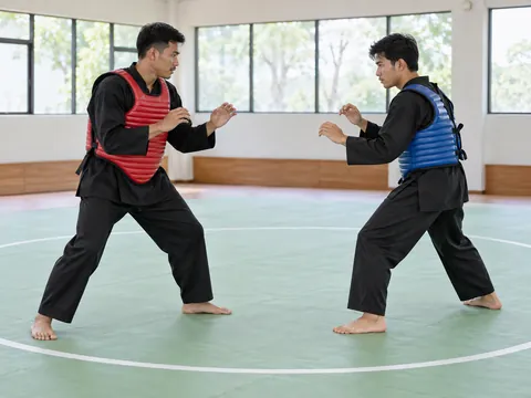 Ilustración generada por IA: Pencak Silat
