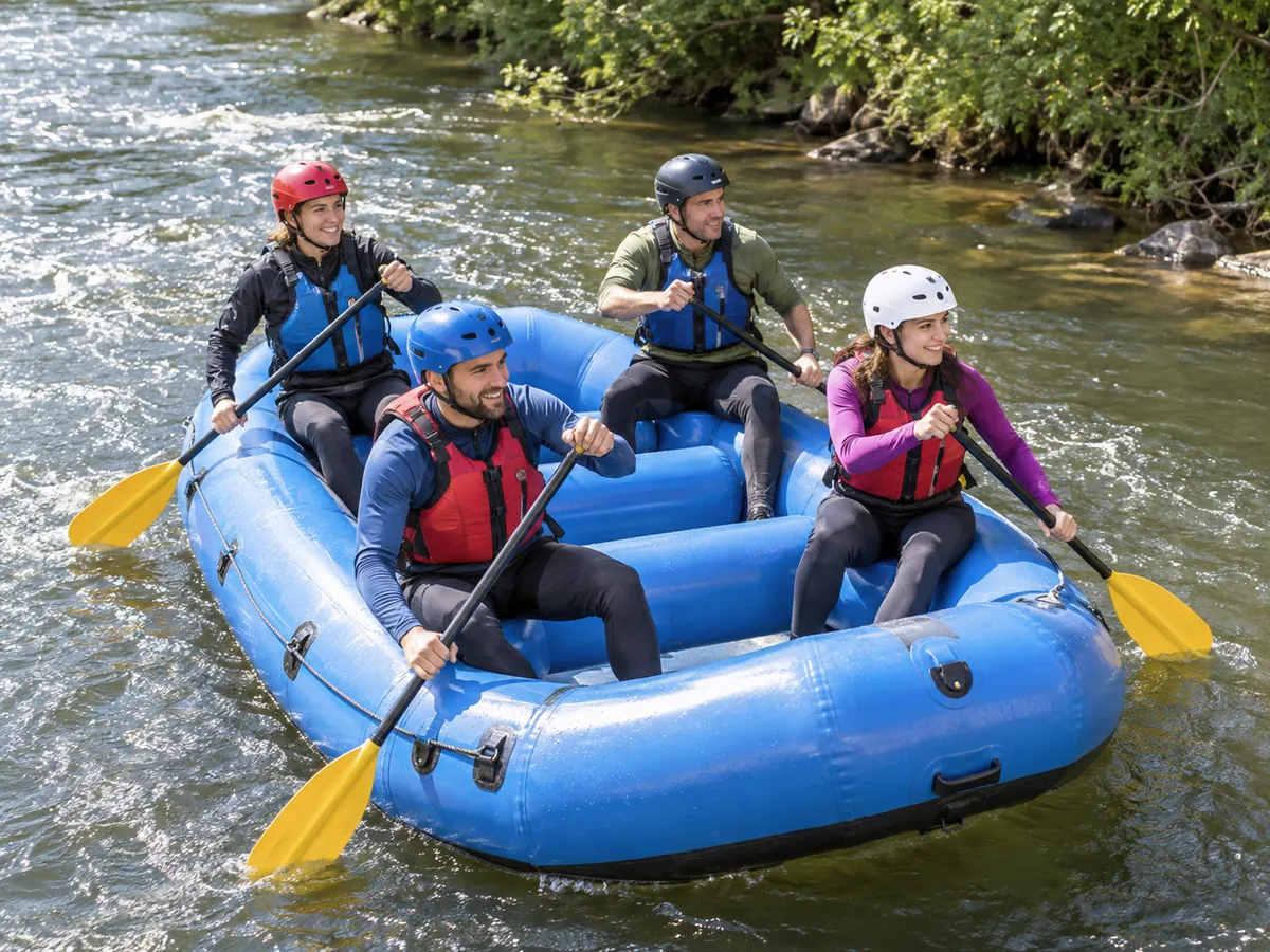Ilustración generada por IA: Rafting