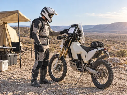 Ilustración generada por IA: Rally raid en moto