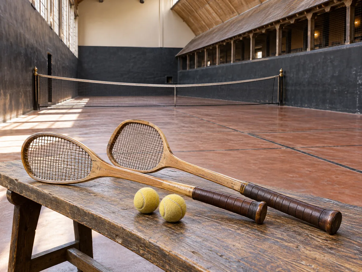 Ilustração gerada por IA: Real tennis