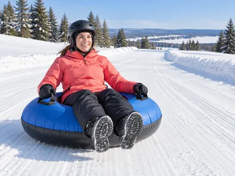 Ilustración generada por IA: Snow tubing